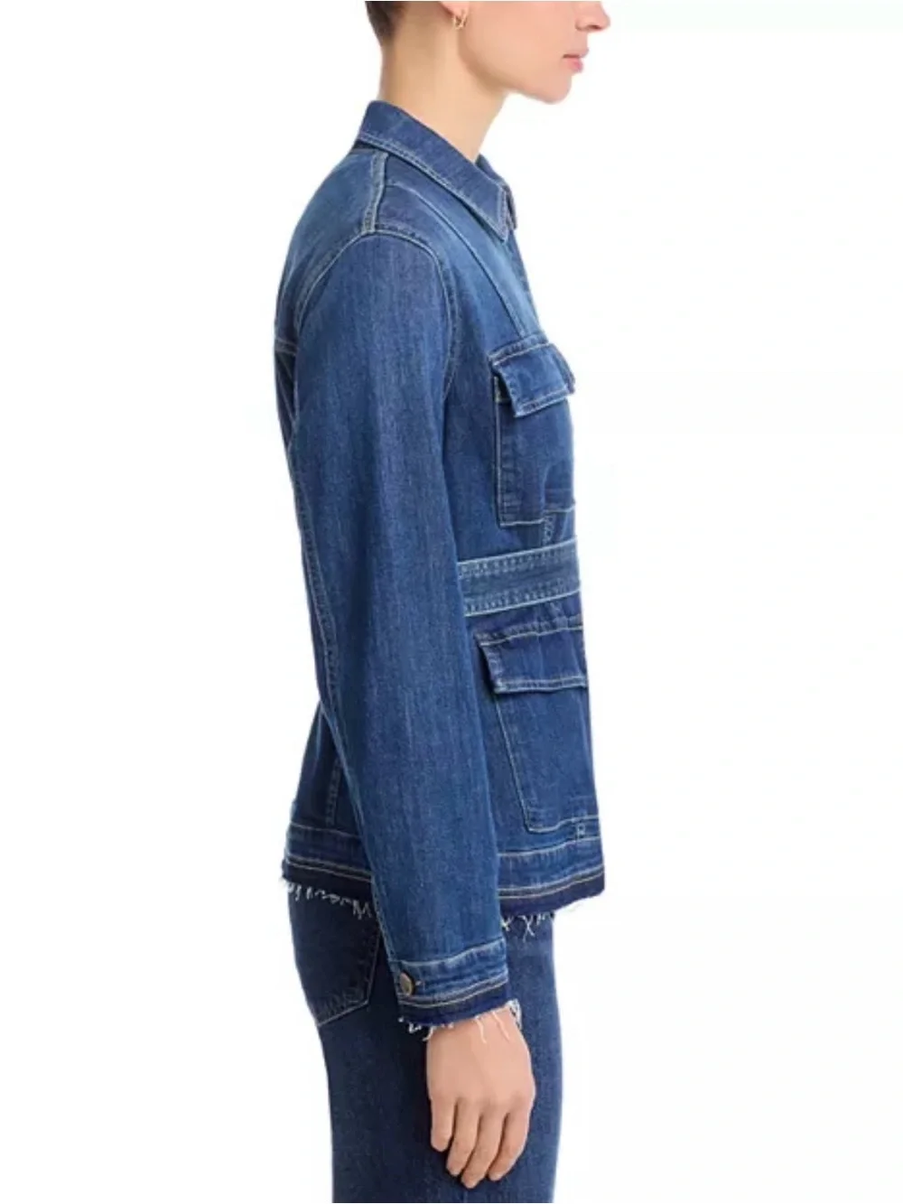 NWT Kobi Halperin Blue Becca Tie-Waist Denim Utility Jacket